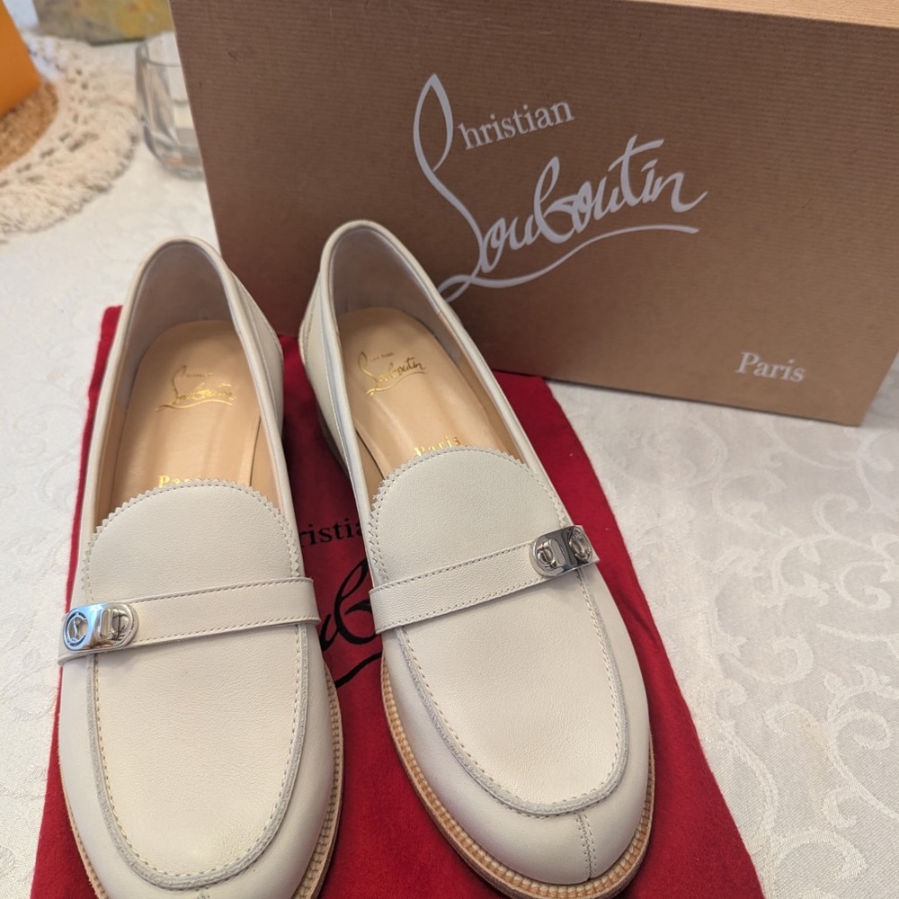 Christian Louboutin Women's Cream Loafers